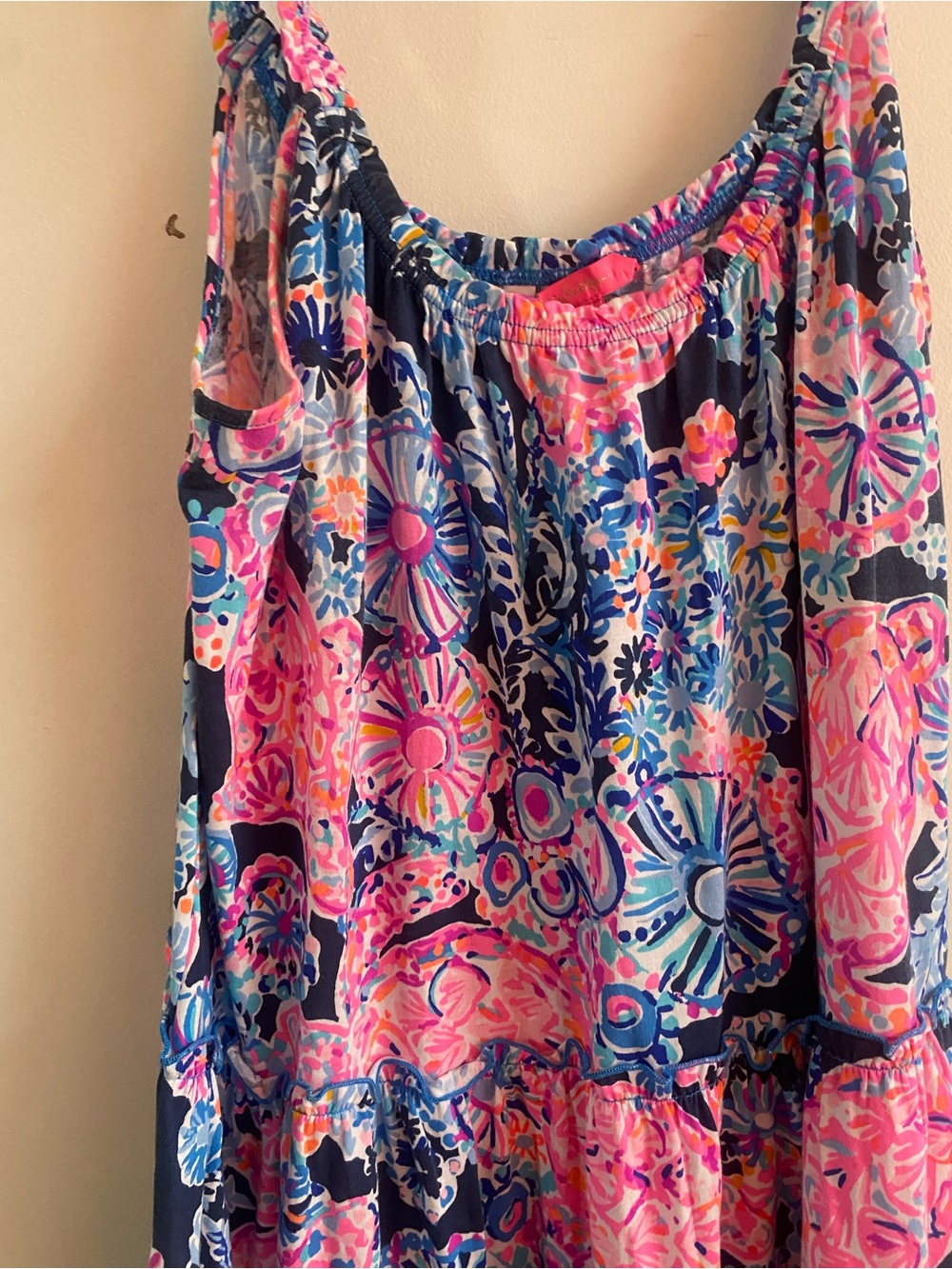 Lilly Pulitzer Pink, Navy & Blue Floral Sundress - Picture 11 of 12